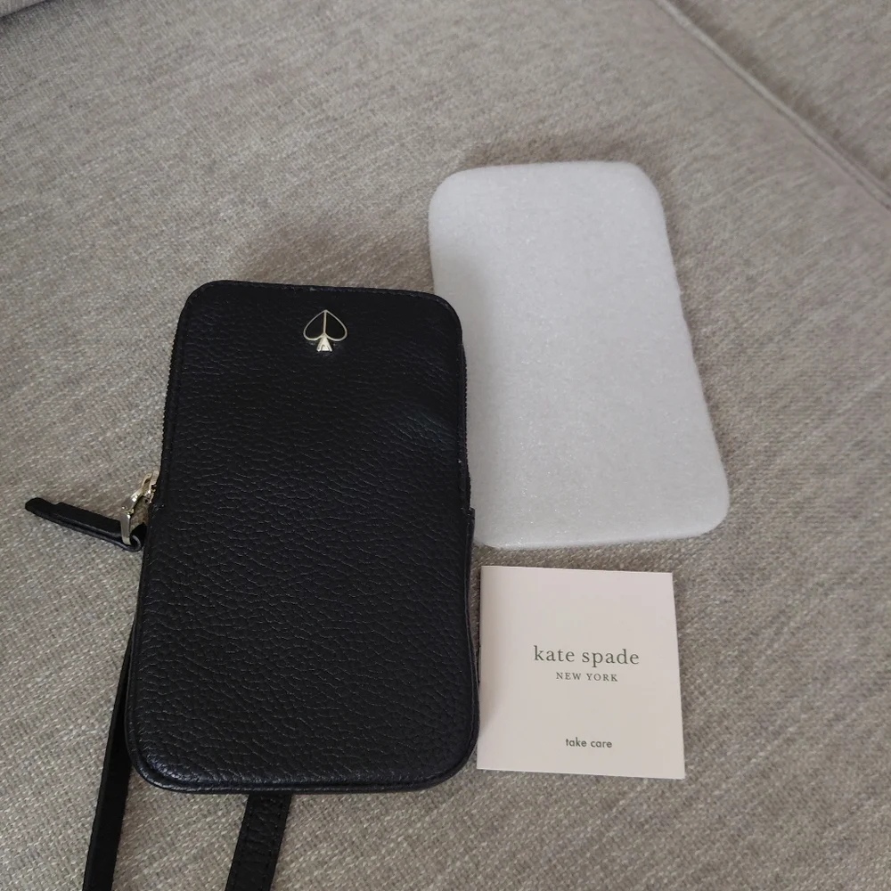 Kate Spade Black Leather Crossbody Wallet
